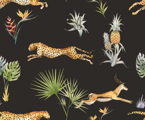 Decoração com motivos de animais da savana africana