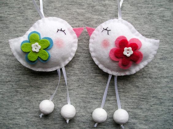 Passarinhos de feltro