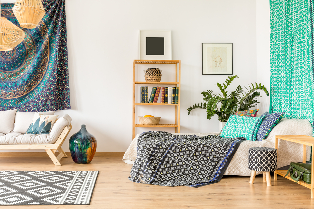 quarto com mandalas estilo boho chic