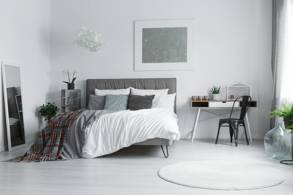 quarto minimalista-cores quentes na decoração