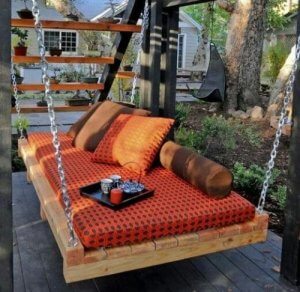 terraço com paletes