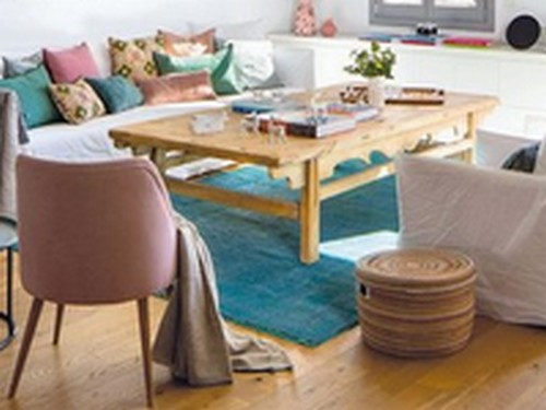 sala decorada com tendência natural