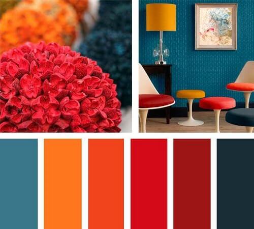 diferentes cores para decoração
