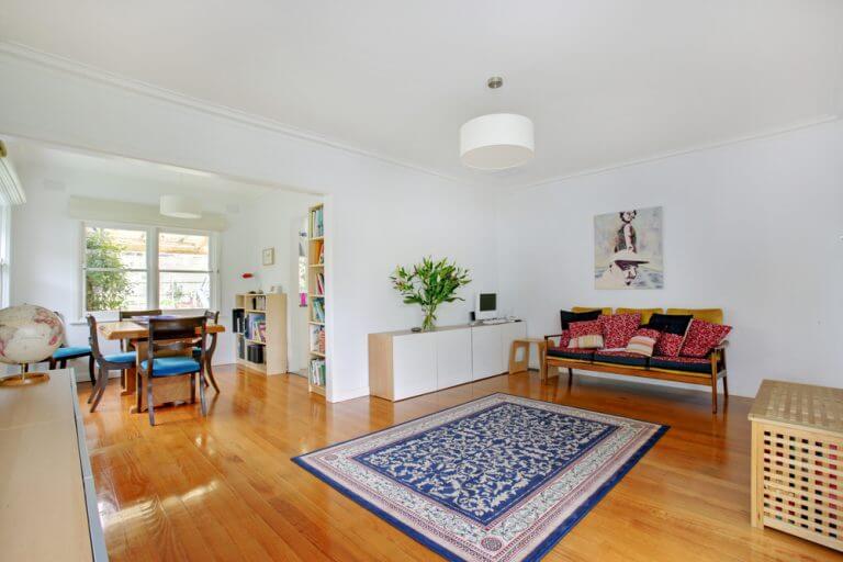 sala de jantar e sala de estar integradas estilo boêmio