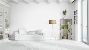 Tipos de almofadas para um sofá branco