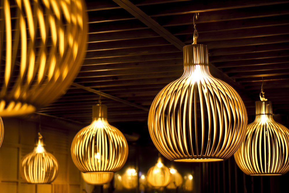 luminárias de madeira