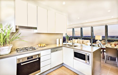 Instale uma bancada para separar ambientes em uma casa pequena