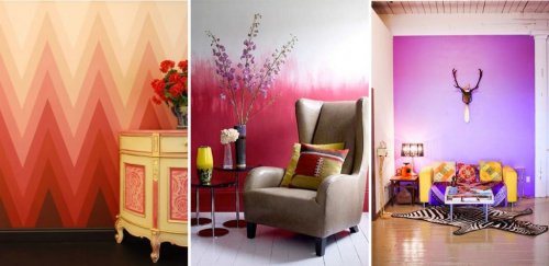 Exemplos de paredes com efeito degradê