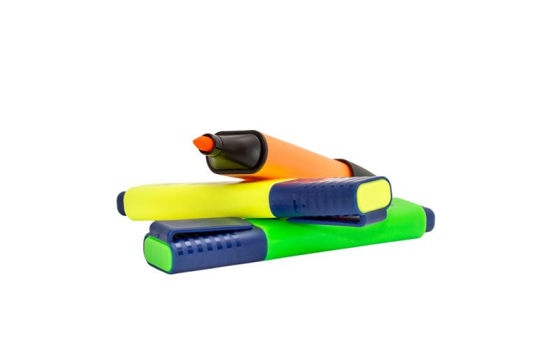 Frascos que brilham no escuro com marcador fluorescente