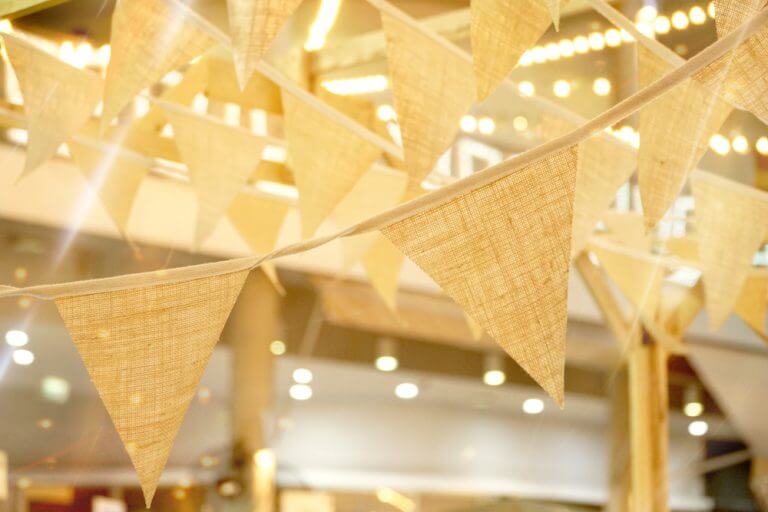 Decoração com bandeirinhas