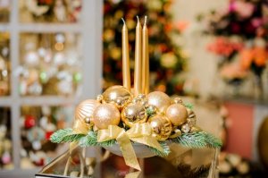 Centros de mesa com estilo natalino