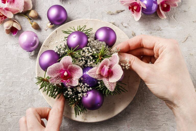 Centro de mesa com galhos