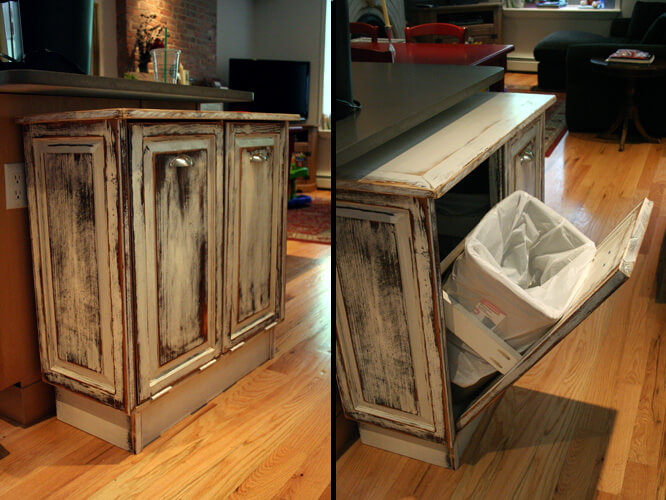 Móveis como recipientes de reciclagem