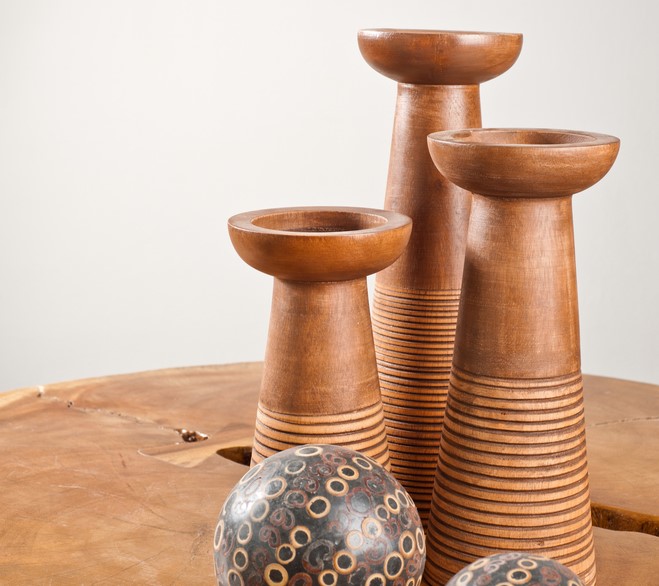 Candelabro com cabos reciclados