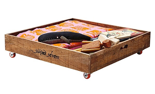 organizador de madeira com rodas