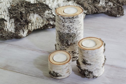 Troncos de madeira na decoração