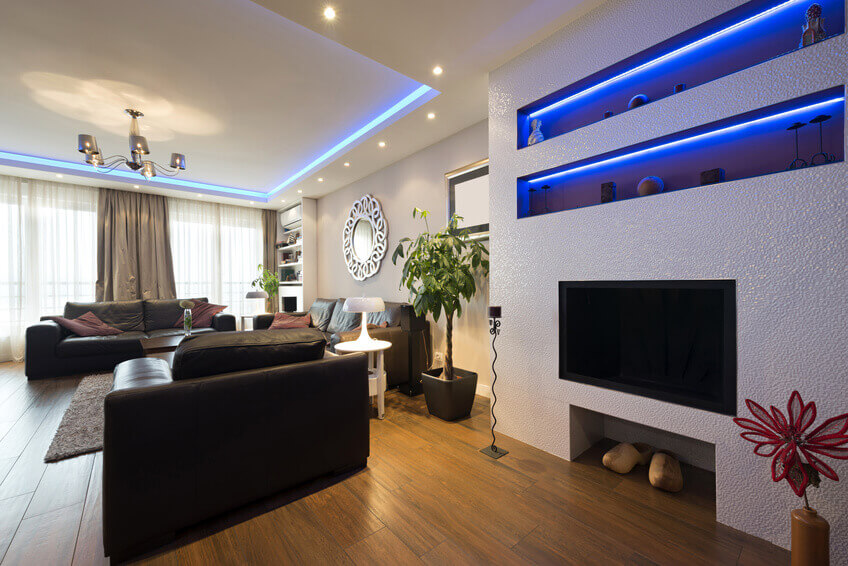 formas de criar um ambiente alternativo usando luzes coloridas