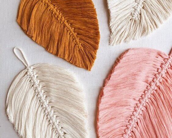 porta-copos de macramê