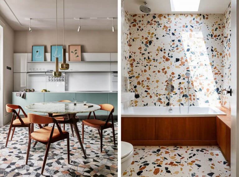 Cozinha e banheiro decorados